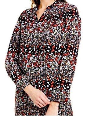 Nanette Lepore Navy Blue Cornflower Candy Print tunic size s